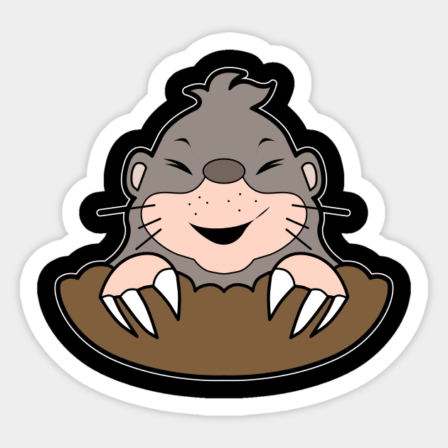 Cute Mole Sticker by Imutobi
